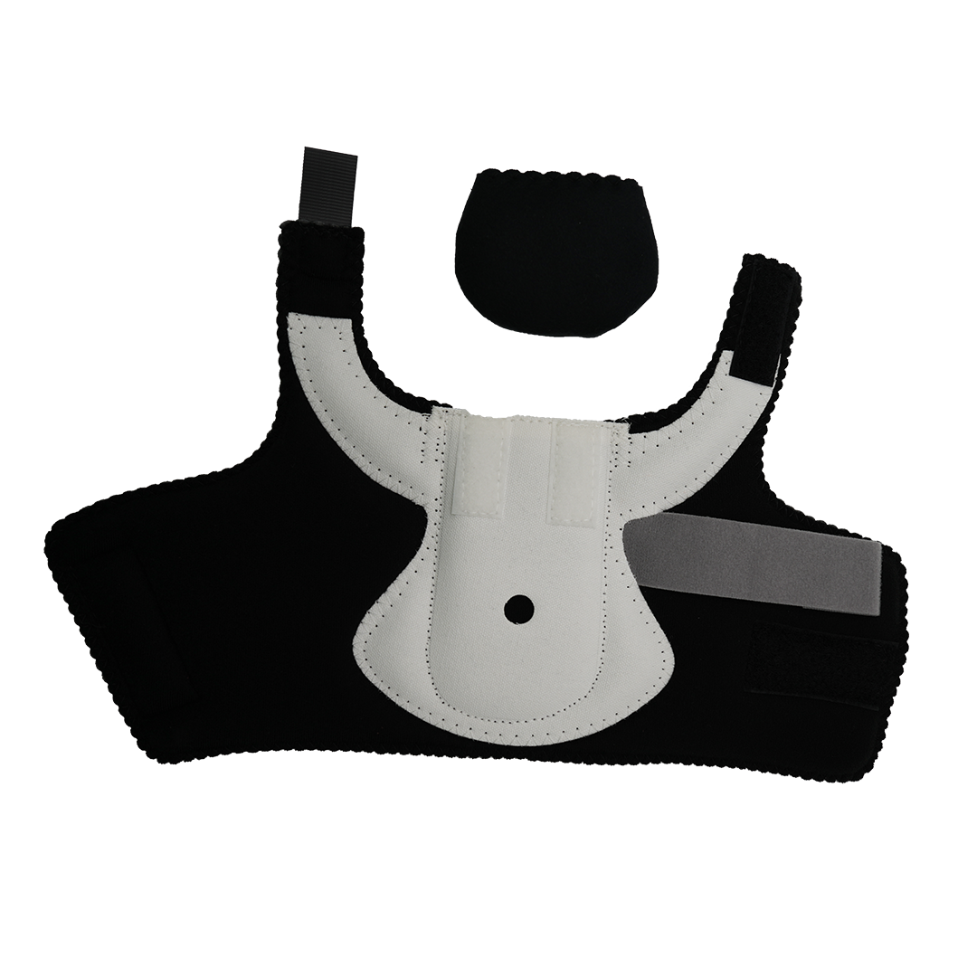 Black and white MPO 2000 Active ambulatory foot brace with heel cup accessory, adjustable straps.