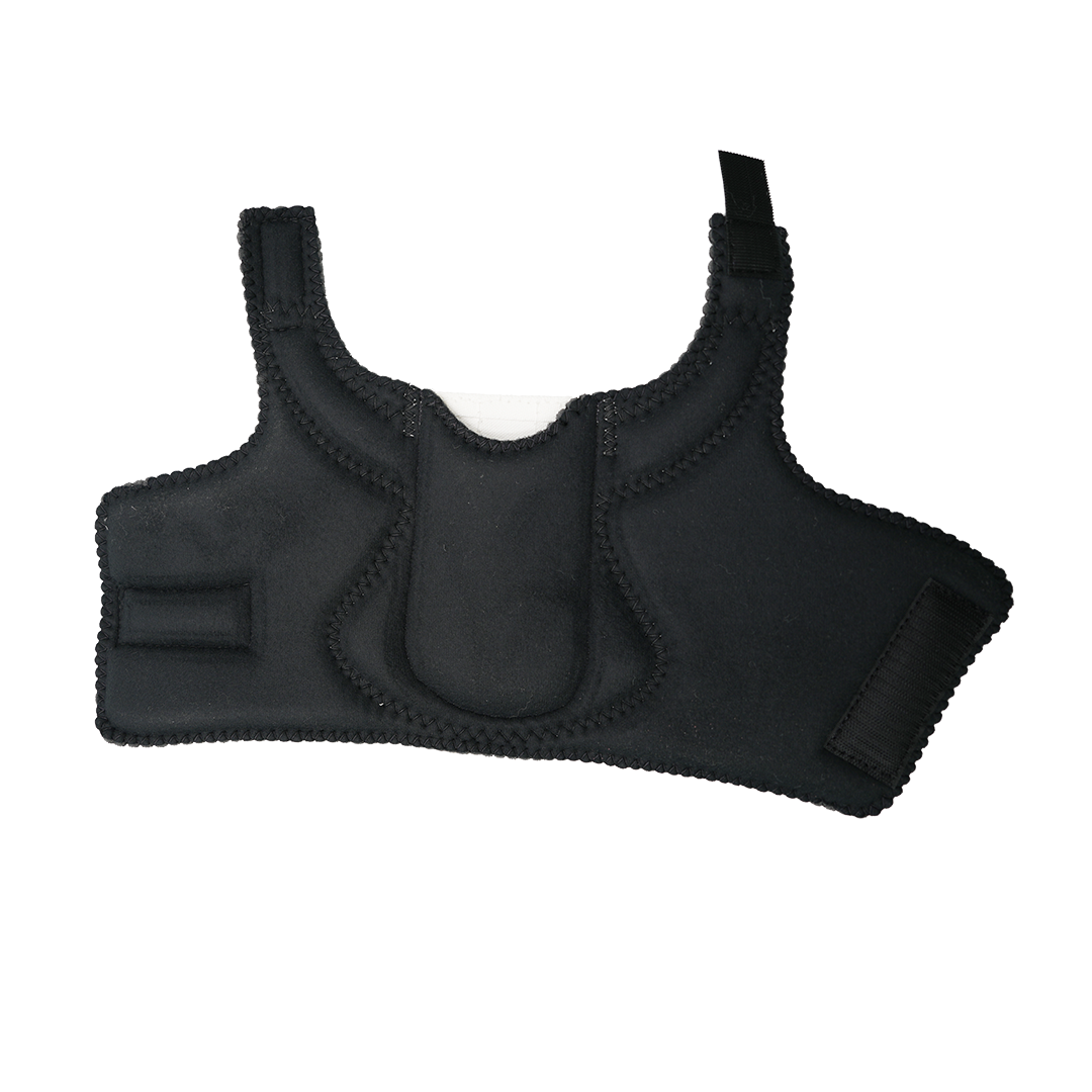 Black neoprene MPO 2000 brace with ambulatory attachment straps and reinforced stitching.