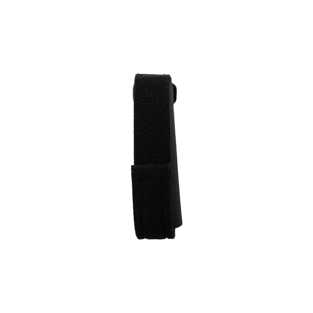 Black adjustable wrist splint strap with hook-and-loop closure, designed for dorsal carpal tunnel support.
