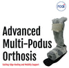 Gray and black MPO Active orthosis with ambulatory attachment, made in the USA by RCAI, shown vertically with logo and bold.