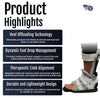 White and gray MPO Active with Ambulatory Attachment foot brace featuring dynamic foot drop support and heel offloading,.