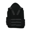 Black RCAI TLSO short front back brace with three adjustable horizontal straps, made in the USA, soft padded material.