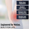 Close-up of a person’s hand applying a beige Below Knee Amputee Rigid Dressing Protector Tri-Panel on a residual limb,.