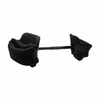 Black padded abduction bar with contoured supports connected by an adjustable metal rod, designed for pediatric use, made in .