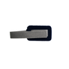 Navy blue rectangular padded hand orthosis accessory with attached gray adjustable strap.
