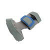 Gray and blue adaptable contour hand orthosis with adjustable straps for wrist and thumb support.