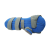 Blue RCAI adaptable resting hand support with gray adjustable straps, made in the USA.