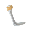 White semi-rigid ankle foot orthosis with beige adjustable strap and contoured footplate.