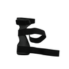 Black wrist drop orthosis with rigid support and adjustable hook-and-loop straps for forearm and wrist stabilization.