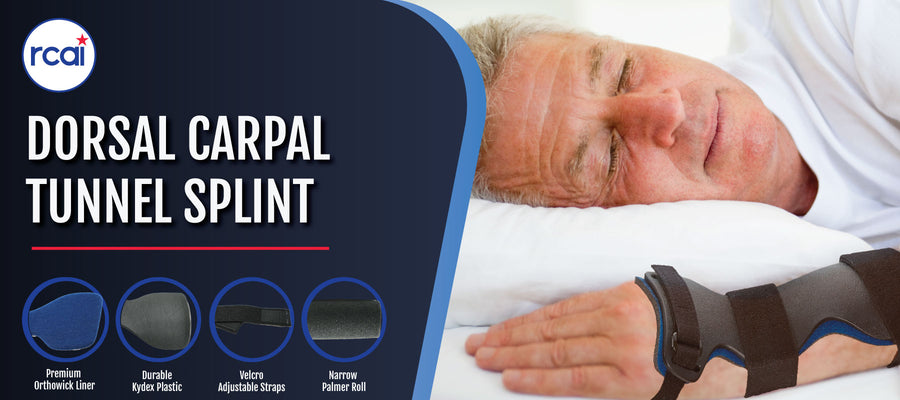 Rcai Splints RCAI Dorsal Carpal Tunnel Splint – Medical-Grade Wrist Support ...