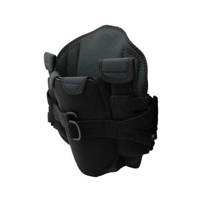 Black RCAI LSO Short Front lumbar support brace with adjustable straps and padded sections.