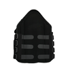 Black RCAI TLSO back brace with multiple horizontal gray straps and secure side fasteners, made in the USA.