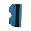 Blue neoprene RCAI elbow stabilizer with wide black adjustable hook-and-loop strap, made in the USA.