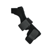 Black adjustable wrist and thumb support brace with three Velcro straps and soft padded interior.