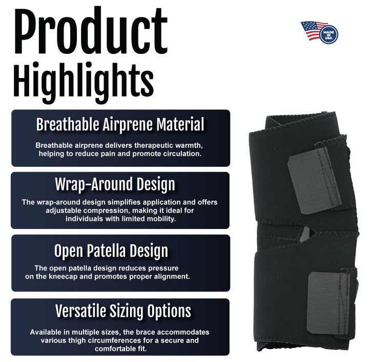 Wrap Around Knee Brace with Buttress - No Hinges
