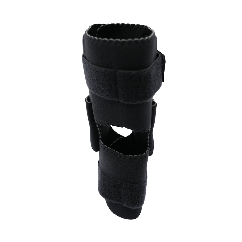 Black Active Knee Brace with adjustable Velcro straps and ROM hinges, made in the USA, RCAI logo visible on side.