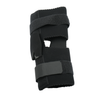 Black active knee brace with adjustable range of motion straps and Velcro closures, made in the USA, RCAI certified.