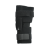 Black RCAI Deluxe Wrap Knee brace with three adjustable hook-and-loop straps, made in the USA.