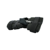 Black Flex Pop Elbow brace with adjustable Velcro straps and metal hinge, made in the USA, RCAI logo visible.