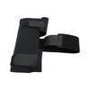 Black adjustable wrist extension splint with breathable fabric, ergonomic design, and two Velcro straps, RCAI made in the.