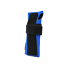 Blue wrist extension splint with black adjustable Velcro straps and open thumb design.