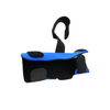 Blue and black extended wrist extension splint with adjustable straps and hook-and-loop closures.