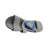 Gray finger extension orthosis with blue accent and adjustable Velcro straps designed for finger support.