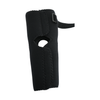 Black RCAI elbow sleeve with open patella-style cutout and adjustable strap, made in the USA.