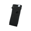 Black RCAI hinged elbow sleeve with adjustable strap and open patella design, made in the USA.