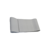 Soft white pediatric abdominal binder with adjustable wide panel and breathable material.