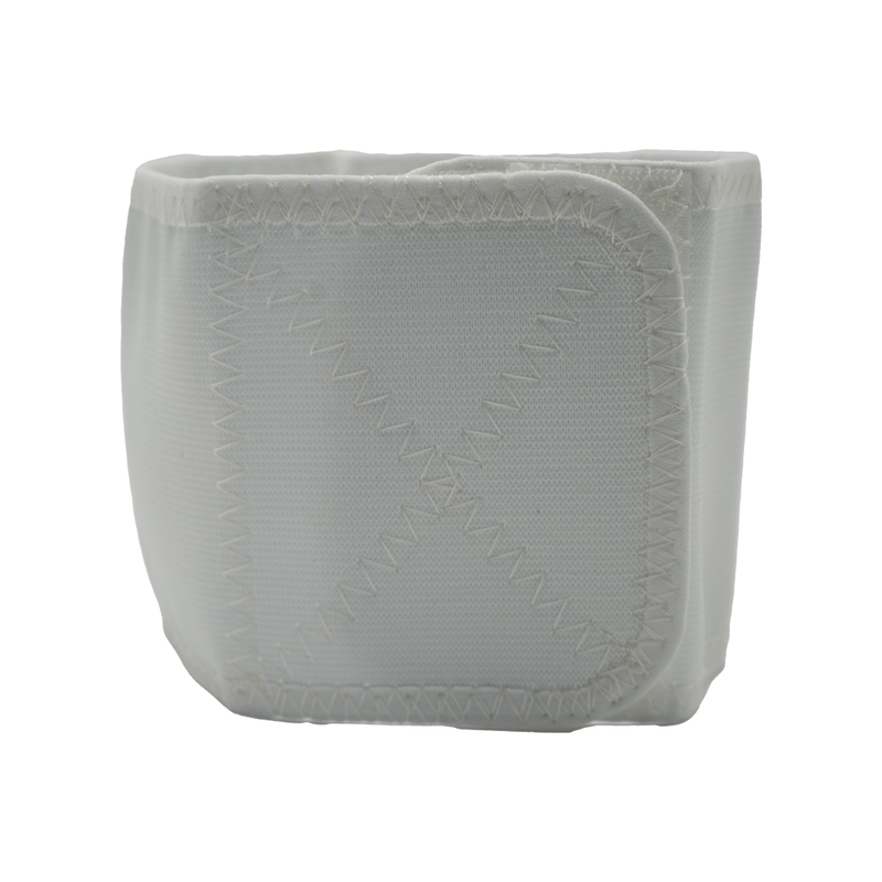 White padded infant shoulder immobilizer with reinforced stitching and wide hook-and-loop closure, made in the USA by RCAI.