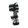 Adjustable black and gray post operative pin arm brace by RCAI with metal hinge dial, wide velcro straps, and breathable.