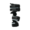 Black and gray RCAI Post Operative Pin arm brace with adjustable straps and cushioned support, made in the USA, shown in.