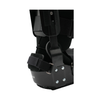 Black RCAI TA lightweight orthopedic recovery boot with metal hinges, adjustable straps, and "Made in the USA" label on heel .