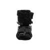 Black universal leg brace with multiple adjustable straps and metal hinges, made in the USA, RCAI.