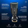 Black RCAI MPO 2000® ambulatory foot brace with breathable orthopedic liner, swivel rotator bar, floating heel suspension,.