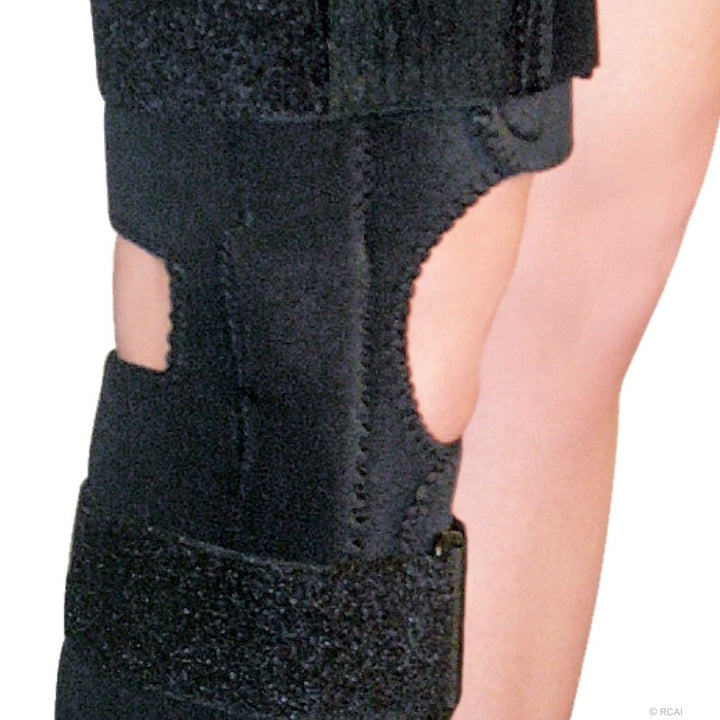 Neoprene Wrap Around Knee Brace with Free Range of Motion (ROM) - Covered Hinge - Restorative Care of America, Inc.
